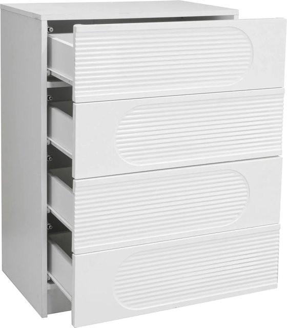 okwish Aufbewahrungsschrank mit 4 Schubladen für Büro und Wohnbereich, Weiß, B/T/H: 60 x 38,5 x 85 cm - Bild 1
