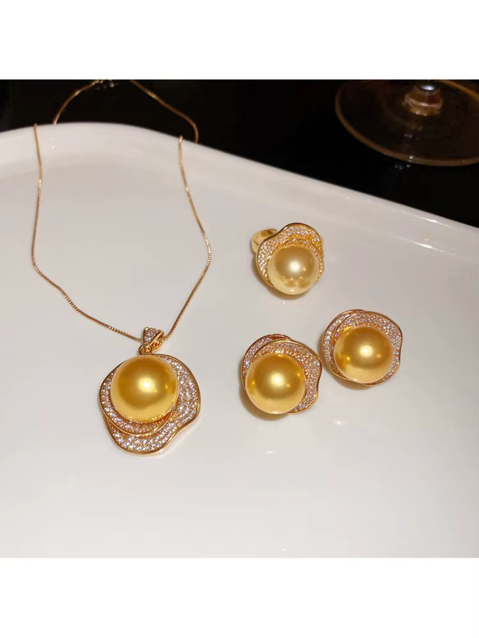 UOSU Schmuck-Set, Perle, Gold - Bild 4