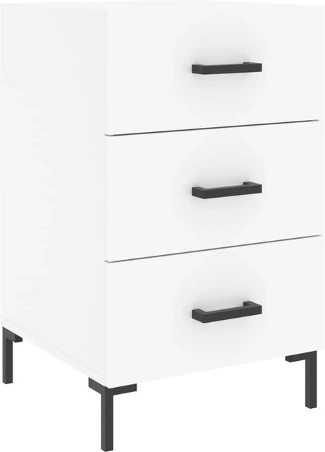 vidaXL Nachttisch modern in Weiß aus Holzwerkstoff und Eisen, B/T/H: 40 x 40 x 66 cm - Bild 1