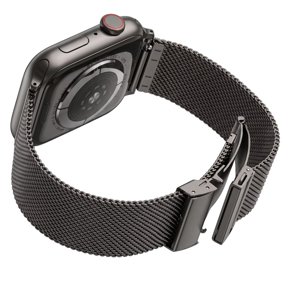 DUTRIEUX Uhrenarmband Milanaise Metallschlaufe, Doppelknopf-Verschluss, kompatibel mit Apple Watch - Bild 4