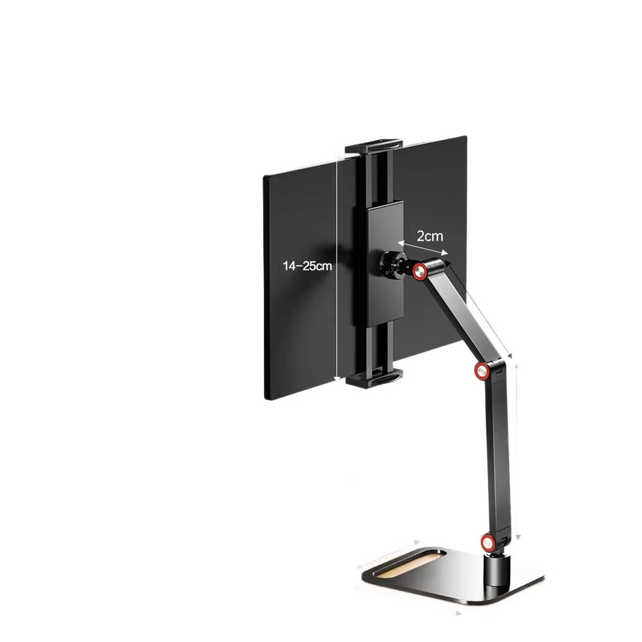ifew Tragbarer Monitor-Metallständer in Schwarz als vertikale Schreibtischhalterung für Mobiltelefone, Tablets und PCs - Bild 3