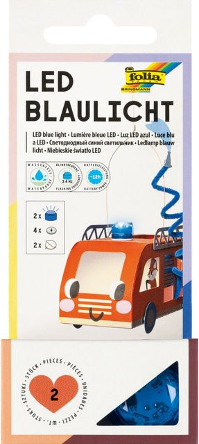 Folia LED Blaulicht mit Batterien, 2-teiliges Set - Bild 1