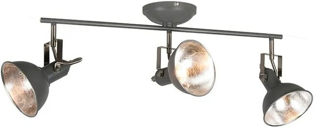 QAZQA Tommy 3 Industriestrahler Anthrazit, drehbar und neigbar mit E14 Fassung - Bild 1