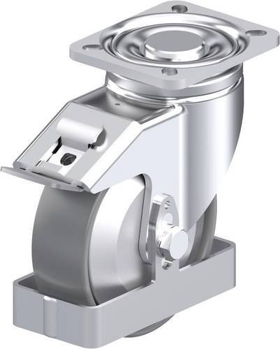 Blickle Stahlblech-Lenkrolle LH-PO 125G-1-FI-ELS-FA-FS in Silber, Rad-Durchmesser: 125 mm, Tragfähigkeit: 300 kg - Bild 1