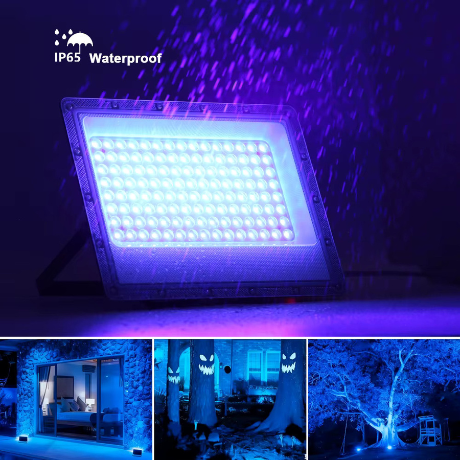 YNL LED UV Flutlicht Schwarzlicht Wasserdicht für Party und Outdoor in Schwarz - Bild 5