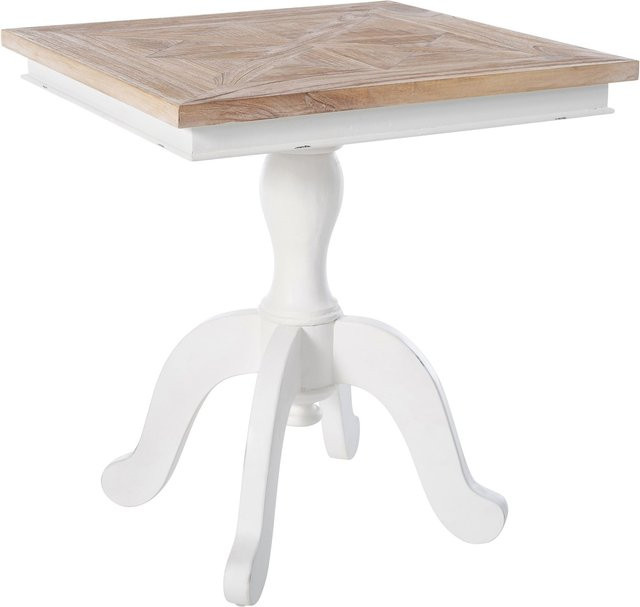 CLP Bistrotisch Grasby aus Holz in Weiß und Braun, quadratischer Esstisch im Shabby Chic, B/T/H: 70 x 70 x 70 cm - Bild 1