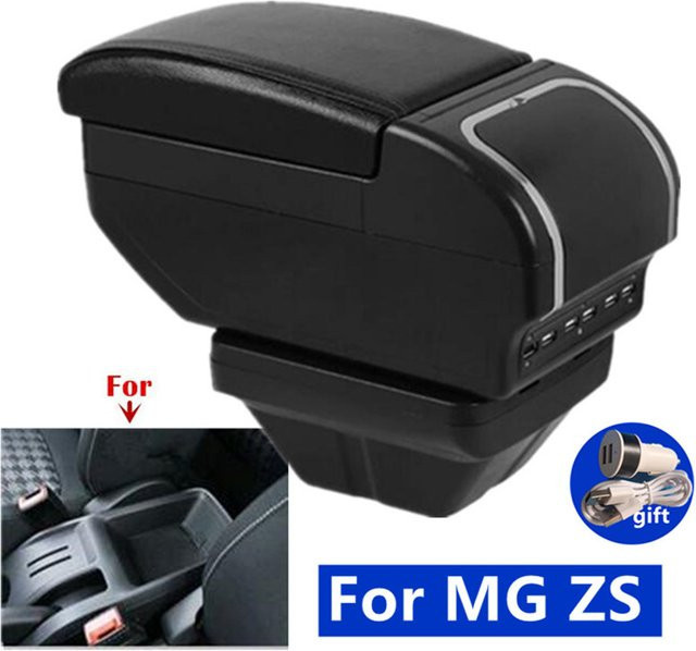HuangZM Aufbewahrungsbox für die Mittelarmlehne mit USB-C Aufladung für MG ZS in Schwarz - Bild 1