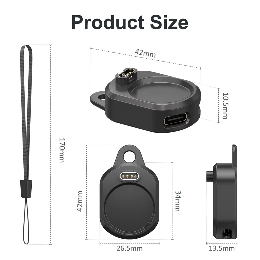 IEOVIEE Ladeadapter Typ C/Micro USB für Garmin, Schwarz - Bild 3