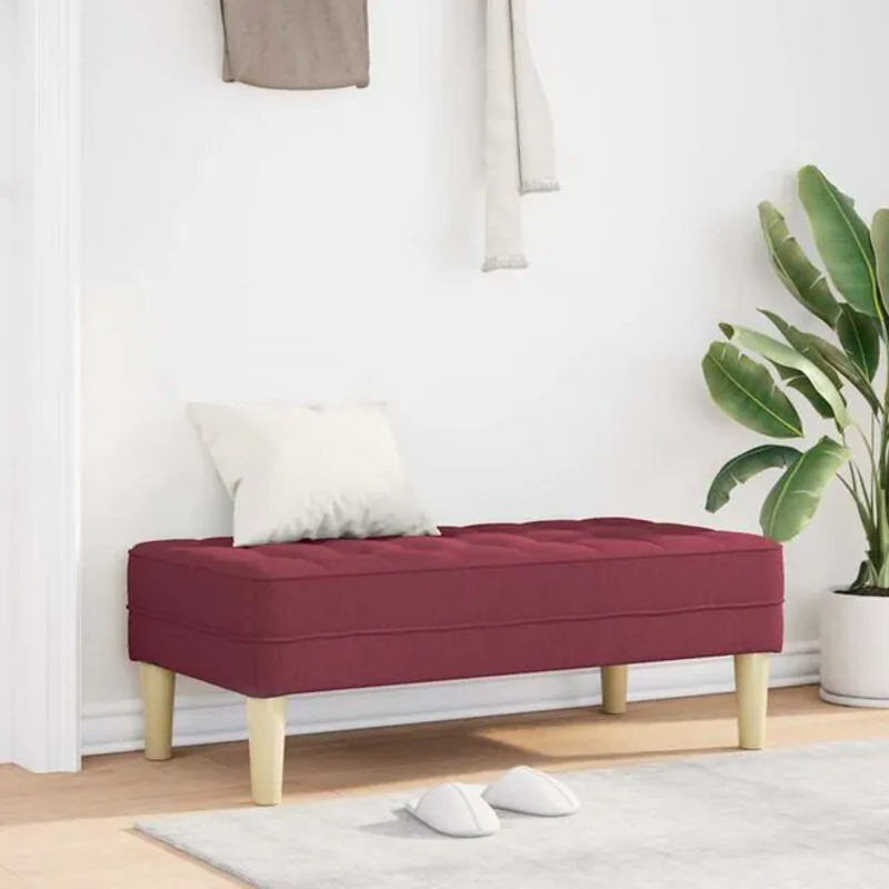 vidaXL Moderne Bank in Rot aus Stoff und Holzwerkstoff B/T/H: 113 x 57 x 39 cm - Bild 1