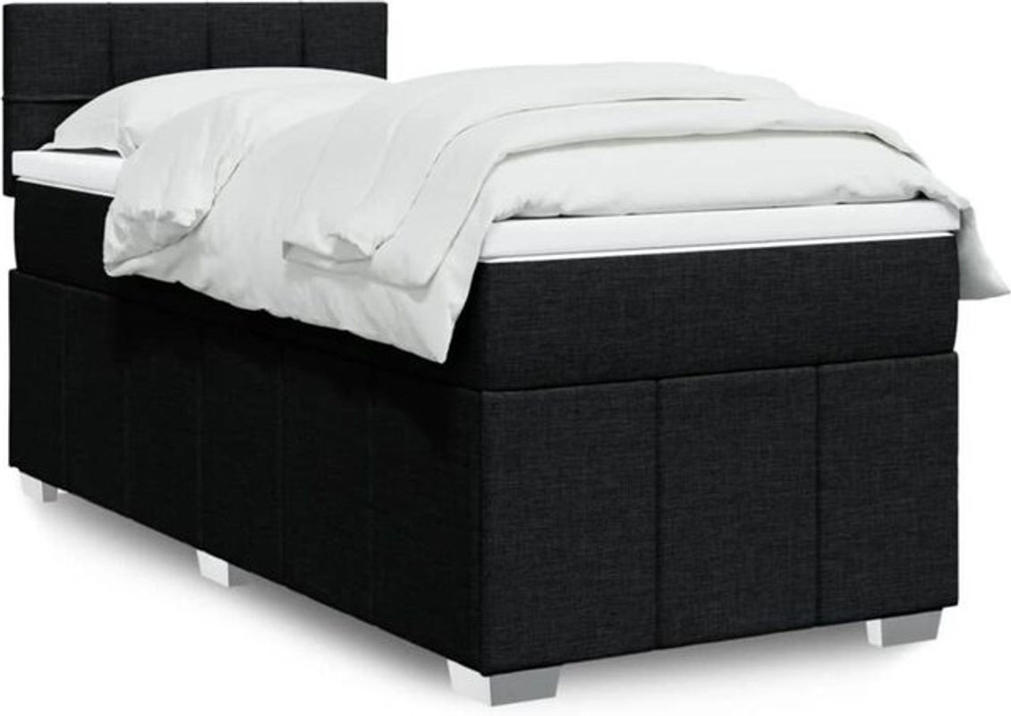 vidaxl Boxspringbett mit Matratze aus Stoff in Schwarz B/T/H: 200 x 100 x 100,5 cm - Bild 1