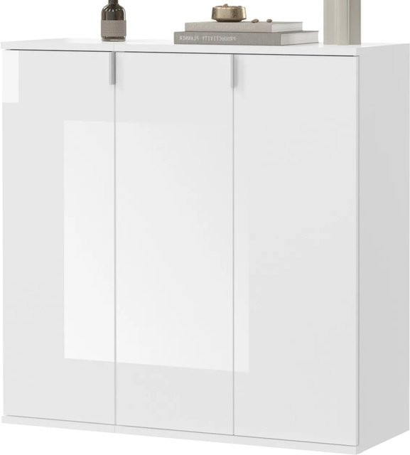 Inn.Furn Kommode SystemX in Weiß Hochglanz, B/H: 91 x 99 cm - Bild 1