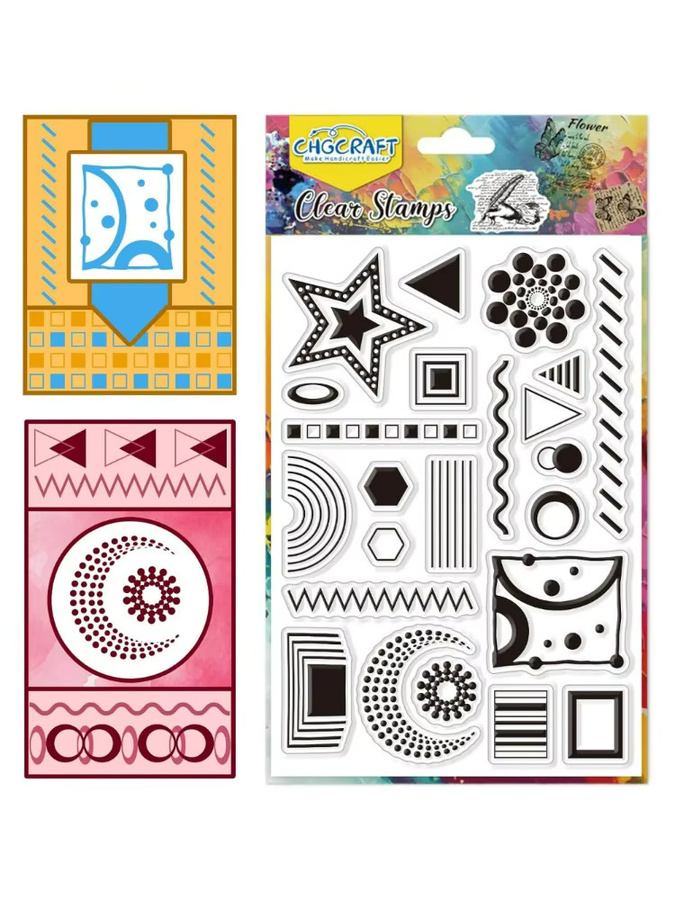 Transparenter Stempel mit geometrischem Gittermuster für DIY Scrapbooking und Kartenherstellung - Bild 5