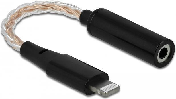 DeLOCK Lightning auf 3,5 mm Klinkenadapter für iOS Geräte in Schwarz und Silber - Bild 1