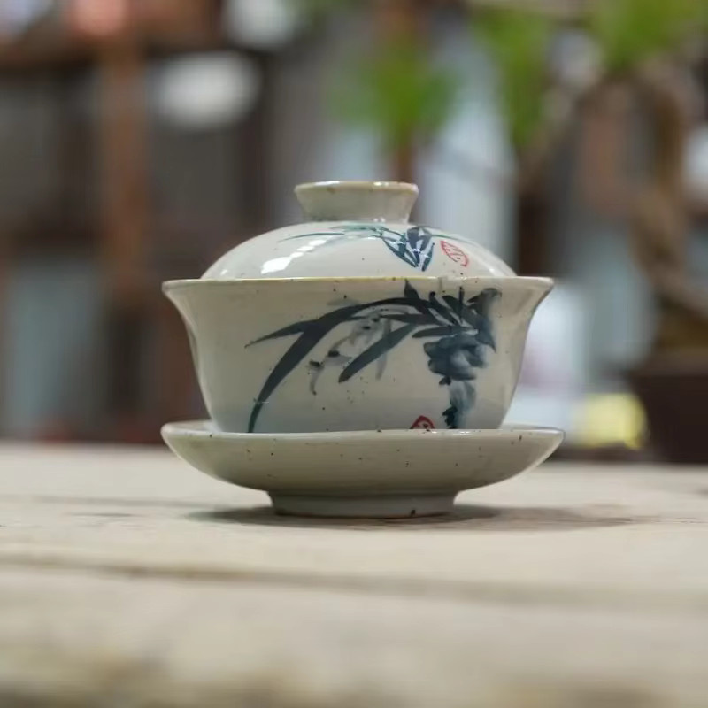 Traditionelles chinesisches Gai Wan Teeset aus weißem Knochenporzellan für deine Teezeremonie - Bild 3