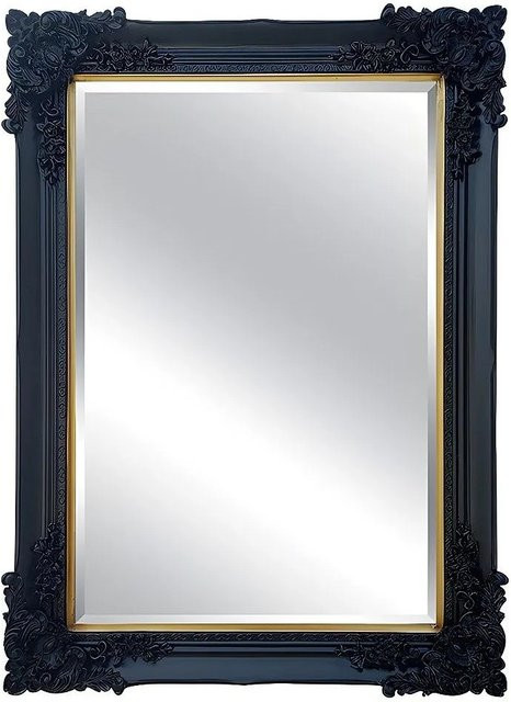 Vente-unique Wandspiegel Atalaya in Schwarz mit Eukalyptusholz, Breite: 79 cm - Bild 1