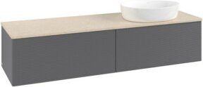 V&B Waschtischunterschrank Antao mit Frontstruktur in Anthrazit, B: 160 cm, T: 50 cm - Bild 1