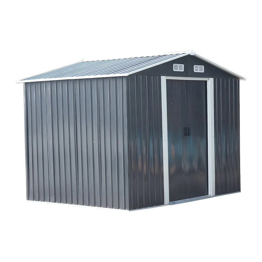 Vente-unique Manso Schrebergartenhaus aus Stahl in Anthrazitgrau, Höhe: 247 cm - Bild 2