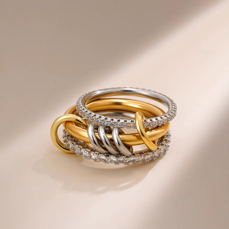 YILUOCD Ringe Edelstahl, Gold, Zirkonia, Damen - Bild 4