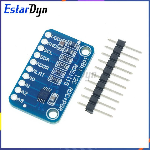 Estardyn ADS1115 16-Bit ADC-Modul mit 4 Kanälen, I2C-Schnittstelle und PGA in Blau für Raspberry Pi Sensormessungen - Bild 1