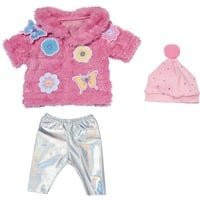 BABY born Flauschmantel für Puppen in Pink mit Blumen- und Schmetterlingsmuster - Bild 1