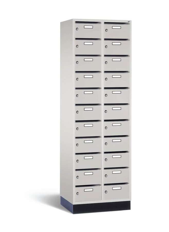 Postverteilerschrank Comfort BIGBOXX in Grau, freistehendes Metallmöbel mit Scharniertüren und Schloss, matt - Bild 1