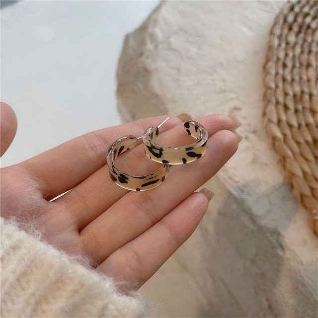 Creolen Leopard, Goldene, Damen - Bild 1