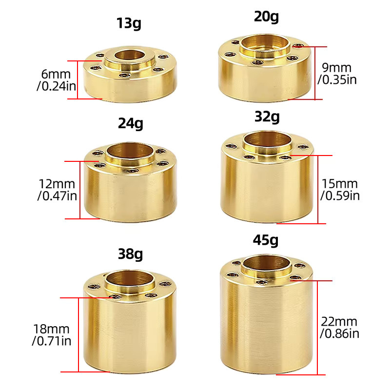Meep Radnaben-Hex-Hubs 1,9 2,2 Zoll Breit Gewichtserhöhung, Schwarz Gold, Zubehör - Bild 2