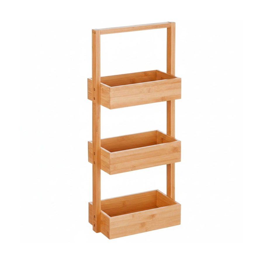 Relaxdays Badregal aus Bambus und MDF in Natur/Braun, freistehend mit 3 Ablagen, B: 70 cm, T: 26 cm, H: 17 cm - Bild 2
