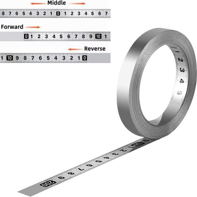 Selbstklebendes Edelstahl Maßband in Silber, Breite: 1,2 cm - Bild 1