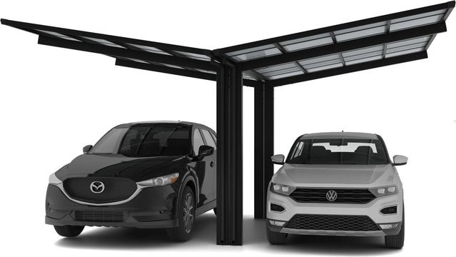 Ximax Doppelcarport Linea Typ 60 Schwarz B/T: 547,6 x 495,4 cm - Bild 1