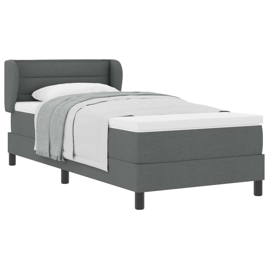 vidaXL Boxspringbett mit Matratze und Taschenfederkern in Grau, B/T/H: 80 x 200 x 140 cm - Bild 2