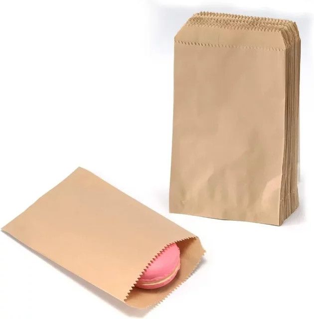 50 Stück Kraftpapier-Geschenktüten in Braun und Weiß für Party und Weihnachten - Bild 1