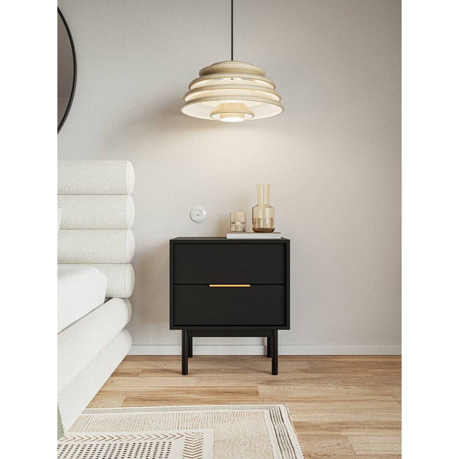Nachtkonsole VIVA WIPMEB in Schwarz, modern und matt, B/H/T: 54 x 63 x 39 cm - Bild 3