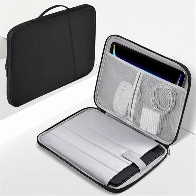 Wasserdichte und stoßfeste Laptop-Hülle Grifftasche für Apple MacBook Air und Pro 11 und 13 Zoll in Schwarz - Bild 1