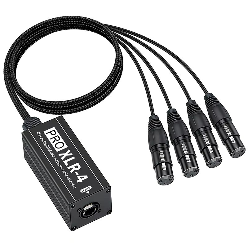 TITAK 1 Paar 4-Kanal XLR zu RJ45 Netzwerkkabel-Verlängerung in Schwarz, unterstützt Cat5e und Cat6 für Mikrofon und DMX512 Bühnenlicht - Bild 6