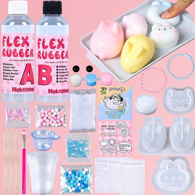 UDOCOOL DIY Taba Squishy Kit Set, Silikon, Bunt / Mehrfarbig - Bild 1