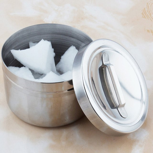 Hoeaden Medizinischer Alkoholbehälter aus 304 Edelstahl mit Baumwollfilter und Deckel, Silber - Bild 1