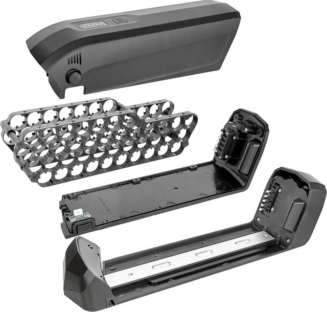 Hailong EBike Batteriegehäuse Box für 36V und 48V mit Halterung und 5-PIN Entlader, Schwarz, passend für bis zu 40 Stück 18650 Zellen - Bild 1