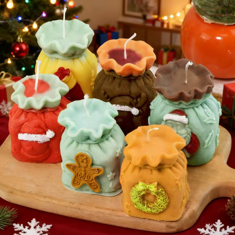 Silikonformen für DIY Weihnachtskerzen mit 3D Relief Santa Elch und Schleife in Multicolour für Wachs und Resin - Bild 4