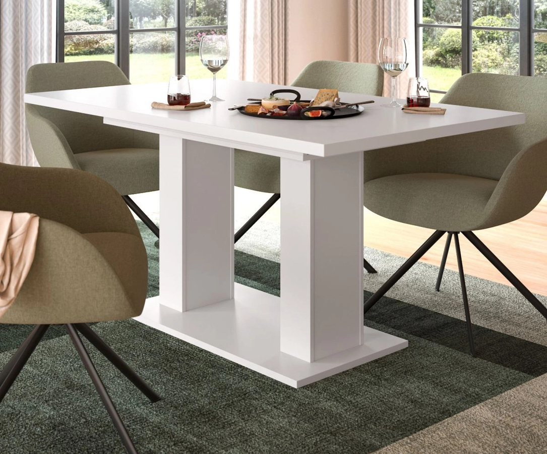 Inn.Furn Esstisch Home-X aus MDF in Weiß, ausziehbar von 150 cm auf 190 cm, modern und rechteckig - Bild 2