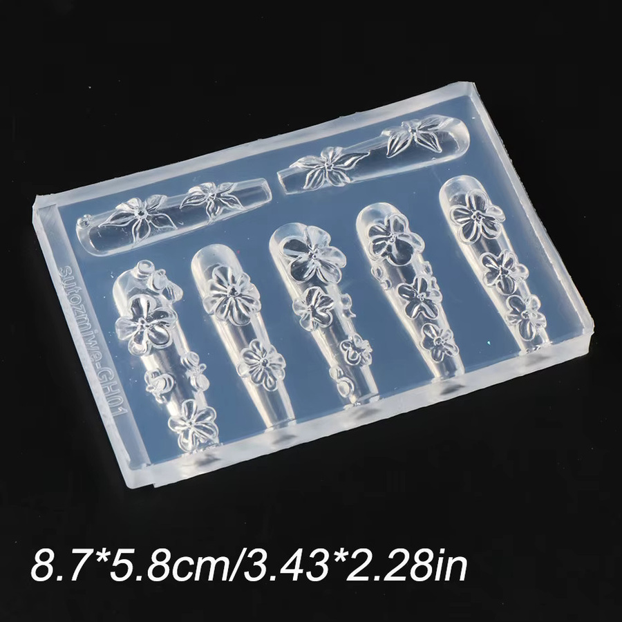 Full Beauty Blüten 3D-Nagel-Silikonform, Nagelkunst-Druckschablonen, Unisex - Bild 5