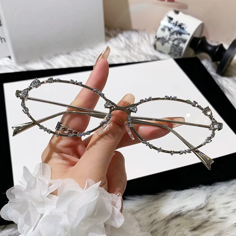 Salutami Sonnenbrille, oval, Metall, Vollrand, Silber, Damen - Bild 3