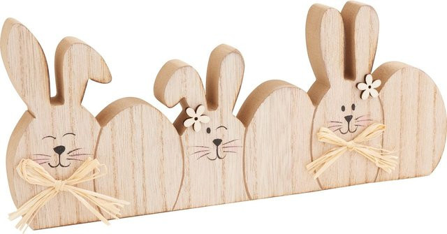 VBS Holzdeko Hasen-Ei-Parade für das Osterfest in Beige, B/T/H: 23,0 x 10,0 x 5,0 cm - Bild 1