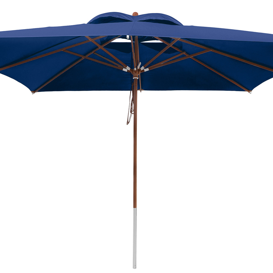 anndora Sonnenschirm eckig in Navy Blau mit Holz und UV-Schutz UPF 50+, B/T: 400 x 400 cm - Bild 1