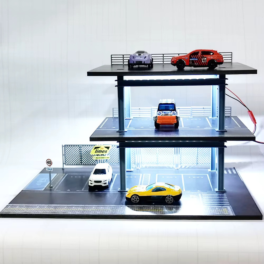 meiduoxing LED-beleuchtetes Auto-Garagen-Diorama-Modell, Maßstab 1:64 - Bild 2