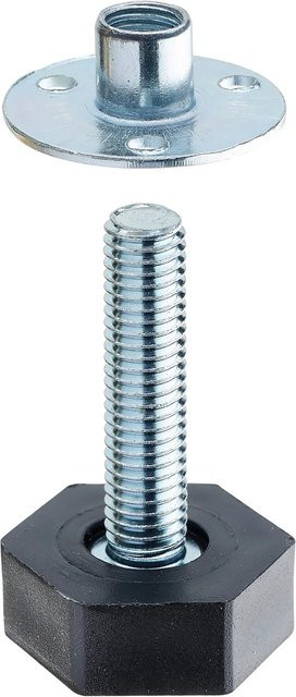 Hettich Bodenausgleichs-Schraube mit Mutter aus verzinktem Stahl in Silber - Bild 1
