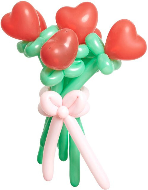 Rico Design Ballonstrauß Herzen in Rot für Hochzeiten und Jubiläen, Höhe: 60 cm - Bild 1