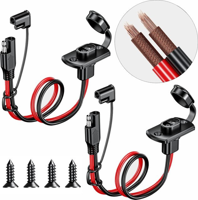 SAE Adapter Stecker auf Buchse Kabel 18AWG Verlängerungskabel 50 cm - Bild 1
