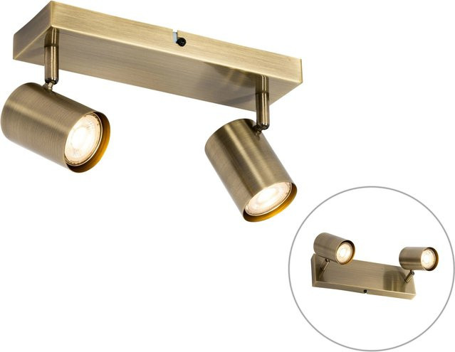 QAZQA Moderne Deckenleuchte Jeana in Bronze, 2-flammig, verstellbar und dimmbar, rechteckiges Design - Bild 1