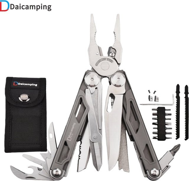 Daicamping DL30 DL301 DL25 Multifunktionales EDC Multitool Set in Grau und Silber - Bild 1